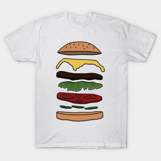 colored burger layers T-Shirt by danas_fantasy